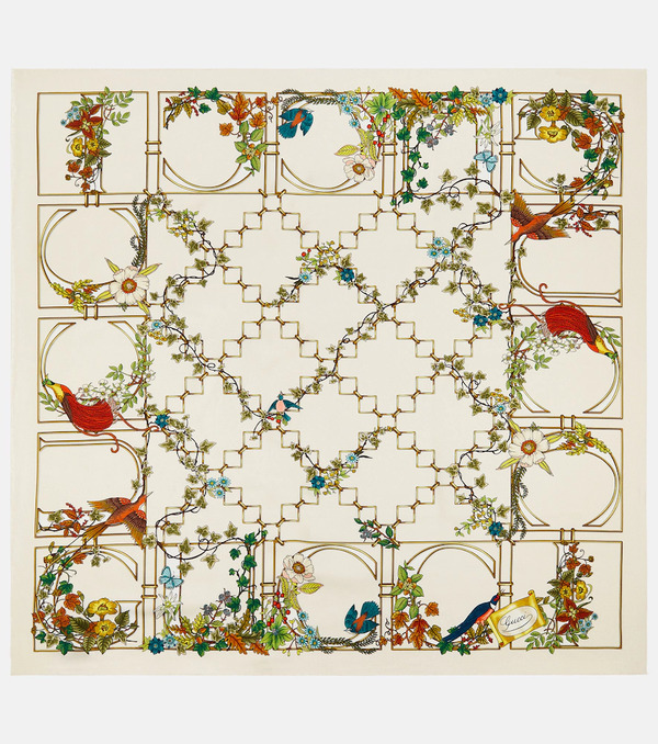  Gucci Gucci Pañuelo De Sarga De Seda Estampado 