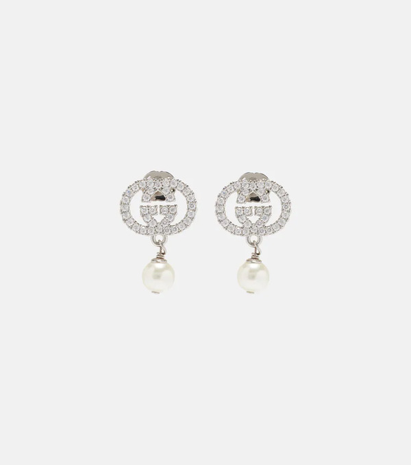  Gucci Gucci Pendientes Interlocking G Adornados 