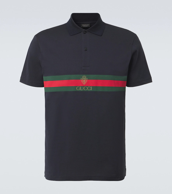  Gucci Gucci Polo De Jersey De Algodón Con Web 