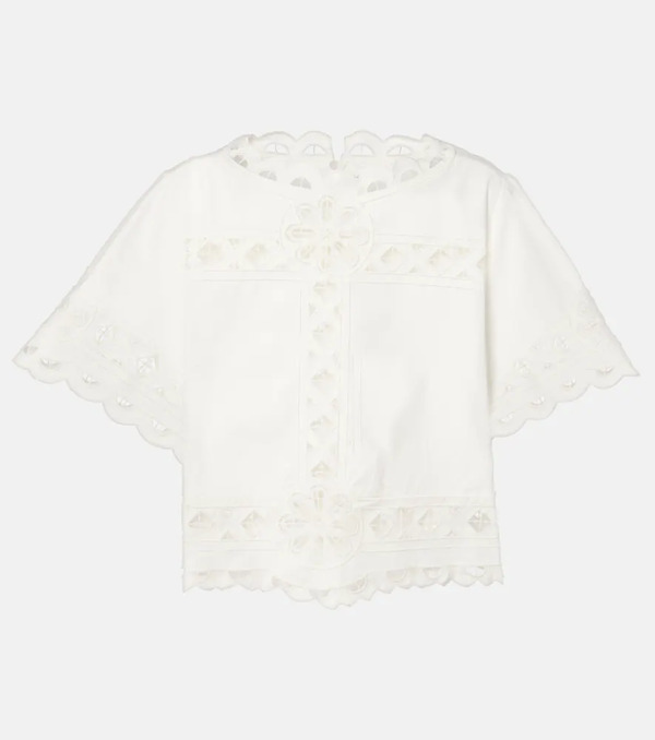  Isabel Marant Isabel Marant Crop Top Parissa De Algodón Bordado 