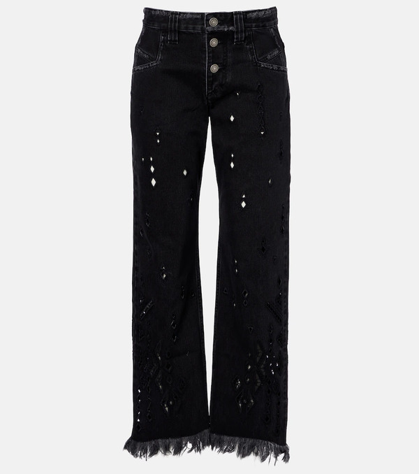  Isabel Marant Isabel Marant Jeans Flared Amia Con Bordado Inglés 