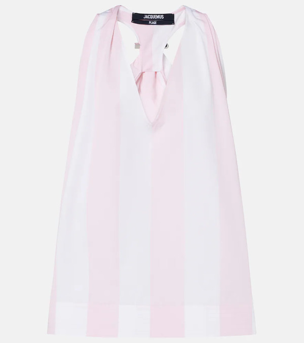  Jacquemus Jacquemus Top Norma De Popelín De Algodón A Rayas 