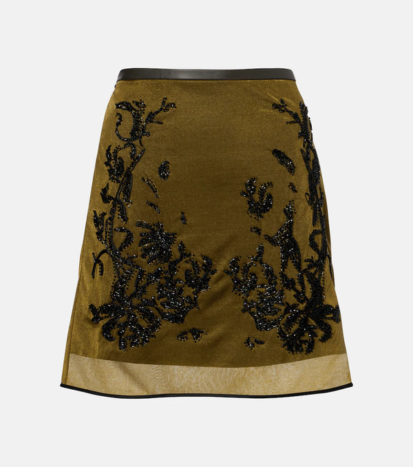  Jacques Wei Jacques Wei Minifalda Floral Con Cuentas 