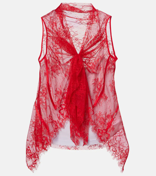  Jacques Wei Jacques Wei Top De Encaje Con Seda 