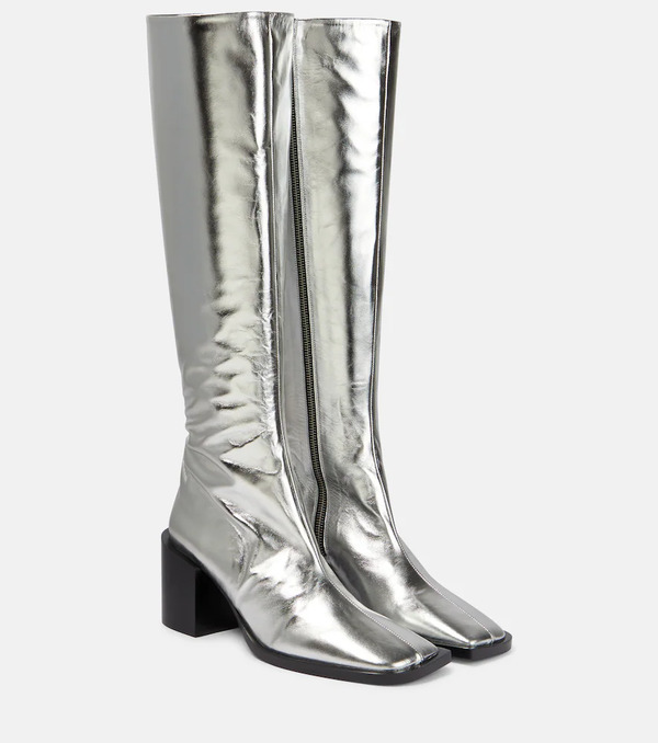  Jil Sander Jil Sander Botas Altas De Piel Metalizada 