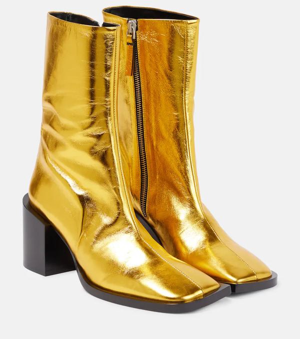  Jil Sander Jil Sander Botines De Piel Metalizada 