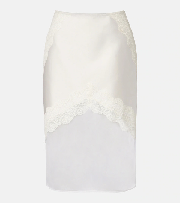  Jil Sander Jil Sander Falda Midi De Satén Con Encaje 