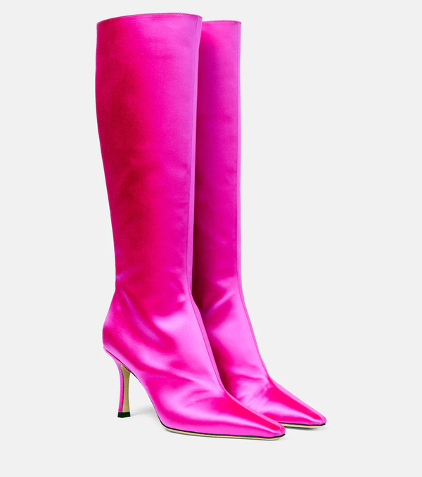  Jimmy Choo Jimmy Choo Botas Altas Agathe 85 De Satén 