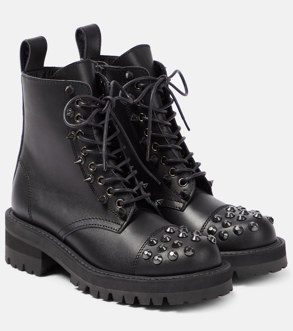  Junya Watanabe Junya Watanabe Botas Biker De Piel Adornadas 