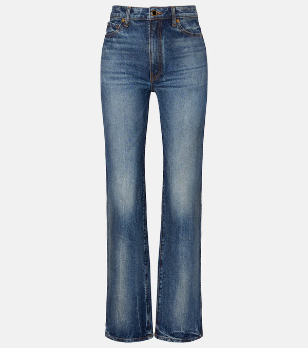  Khaite Khaite Jeans Rectos Danielle De Tiro Alto 
