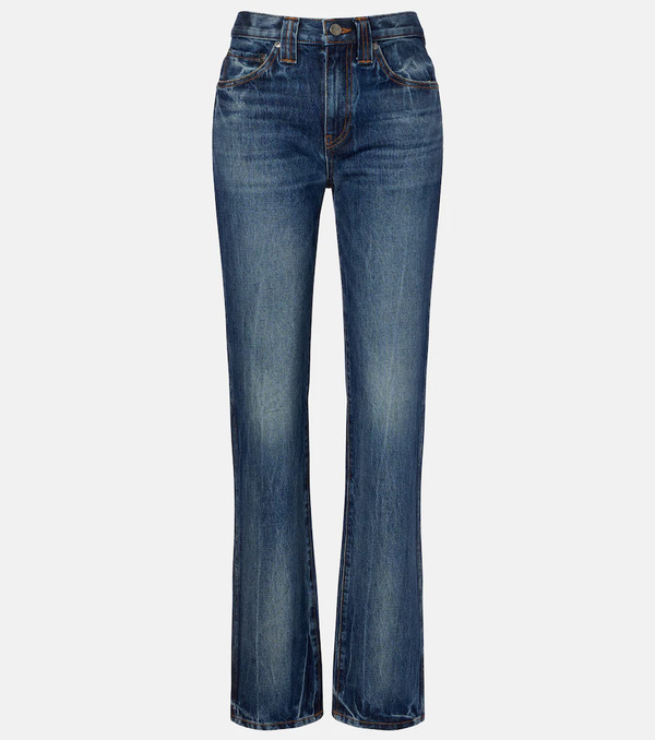  Khaite Khaite Jeans Rectos Farley De Tiro Alto 