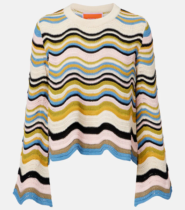  La Doublej La Doublej Jersey Chevron De Croché De Algodón 
