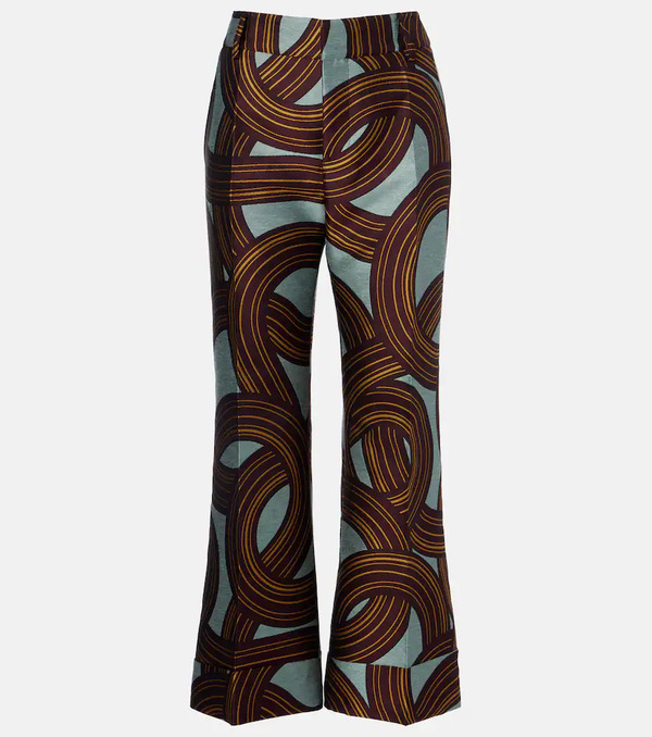  La Doublej La Doublej Pantalones Rectos Cropped Hendrix Estampados 