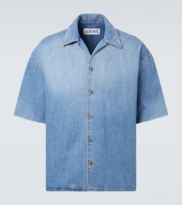  Loewe Loewe Camisa Bowling De Denim Con Anagrama 