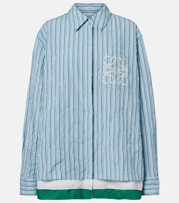  Loewe Loewe Camisa De Popelín En Mezcla De Algodón Con Anagrama 