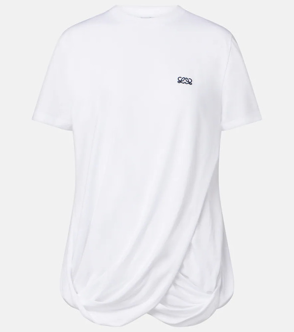  Loewe Loewe Camiseta Double L De Algodón Drapeada 