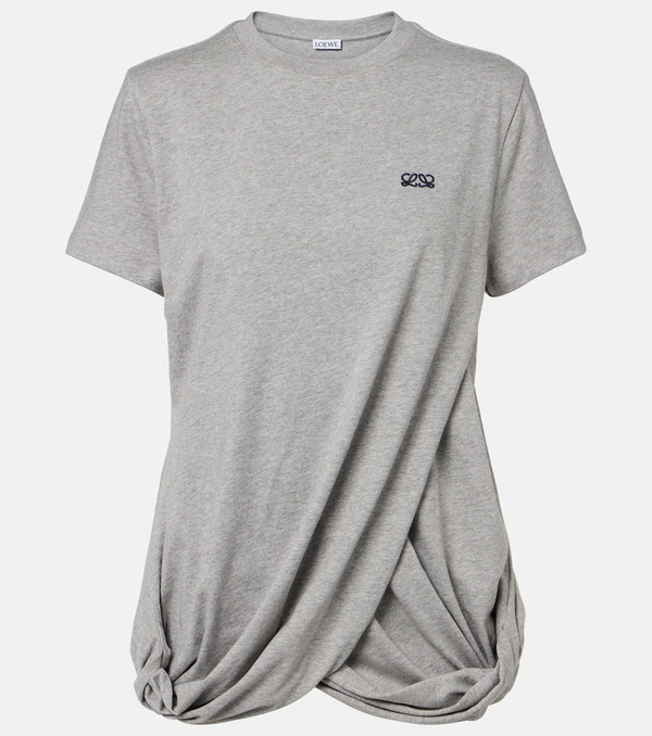  Loewe Loewe Camiseta Double L De Algodón Drapeada 