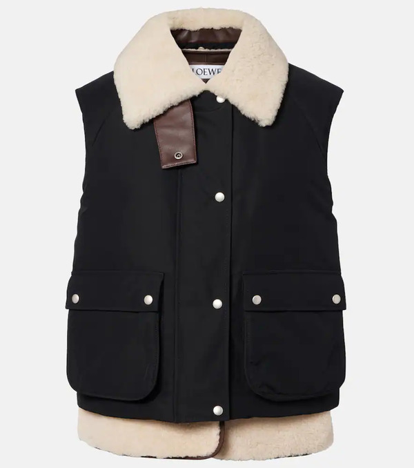  Loewe Loewe Chaleco En Mezcla De Algodón Con Borrego 