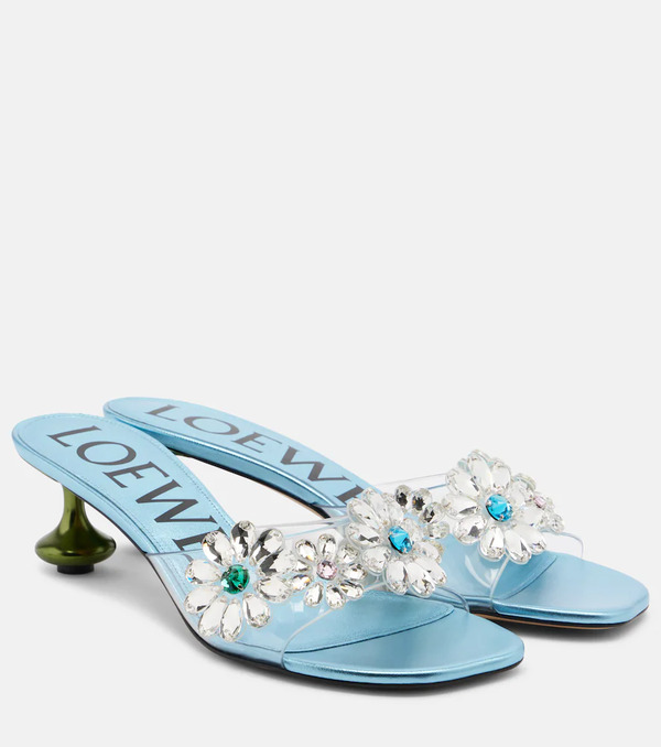  Loewe Loewe Mules Paula's Ibiza Toy Crystal Flowers 