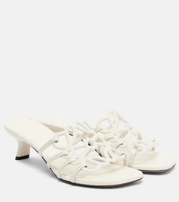  Loewe Loewe Mules Petal De Piel Con Anagrama 