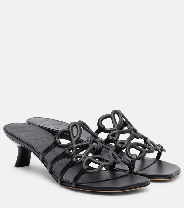  Loewe Loewe Mules Petal De Piel Con Anagrama 