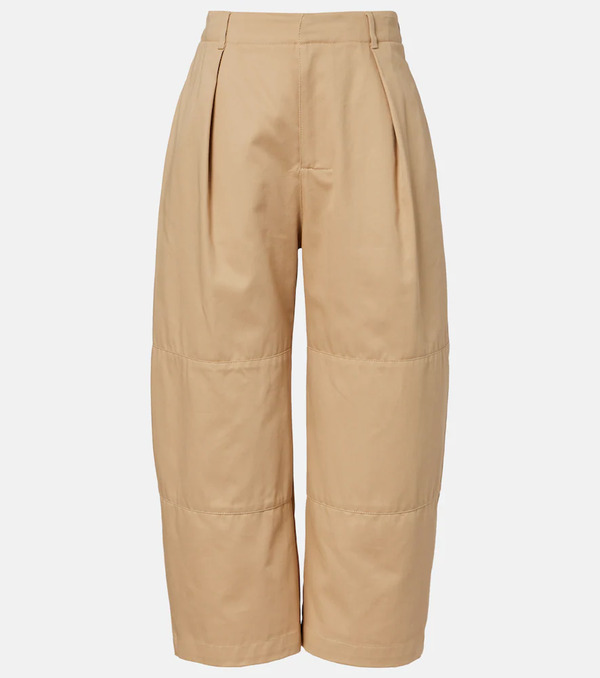  Loewe Loewe Pantalones Barrel Cropped De Algodón 