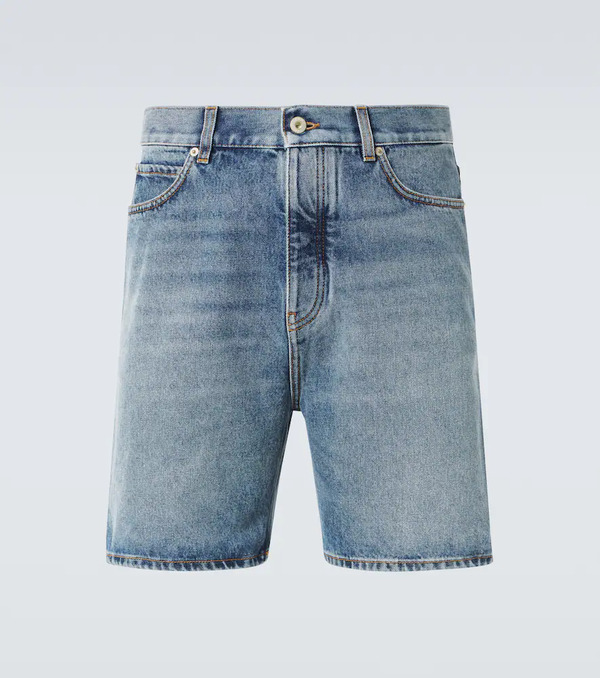  Loewe Loewe Shorts En Denim Con Piel 