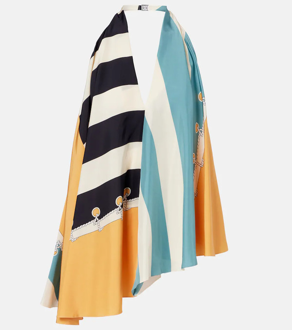  Loewe Loewe Top Asimétrico De Seda Estampado 