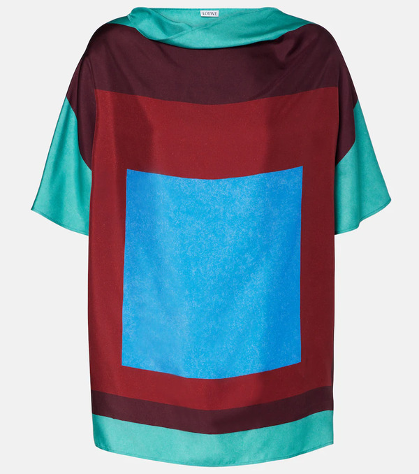  Loewe Loewe Top De Satén De Seda Estampado 