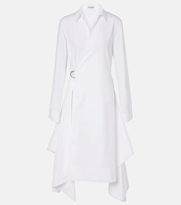  Loewe Loewe Vestido Envolvente De Algodón Drapeado 