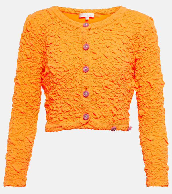  Loveshackfancy Loveshackfancy Cárdigan Senina Arrugado Cropped 