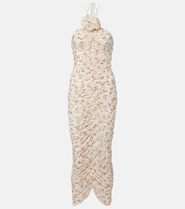  Magda Butrym Magda Butrym Vestido Midi Fruncido Con Aplique Floral 