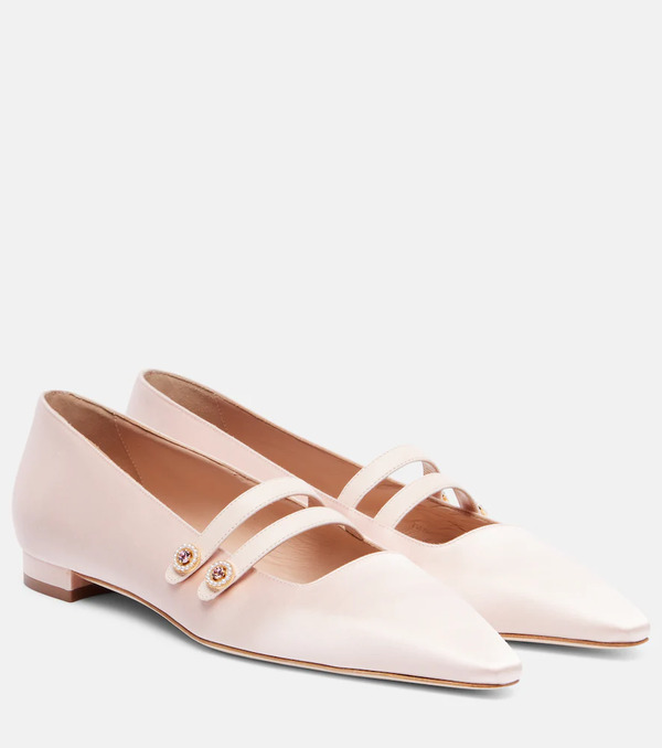  Manolo Blahnik Manolo Blahnik Bailarinas Mary Jane Polmana De Satén 