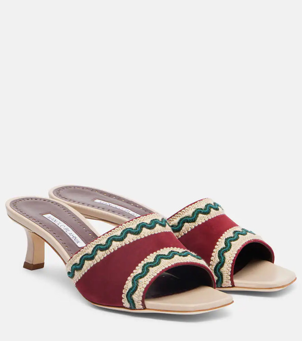  Manolo Blahnik Manolo Blahnik Mules Marebis 50 De Ante Bordados 