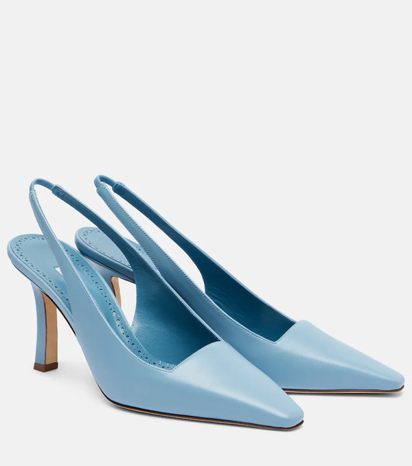  Manolo Blahnik Manolo Blahnik Salones Destalonados Moirasli De Piel 