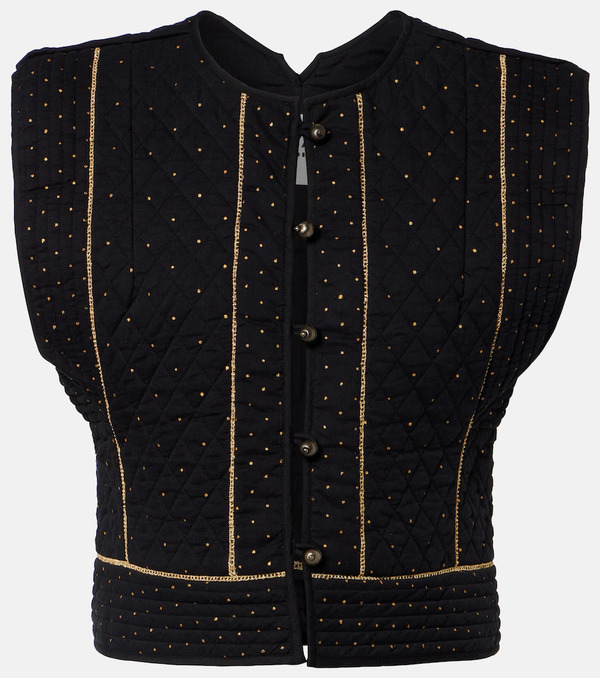  Marant Etoile Marant Etoile Chaleco Acolchado Volana De Algodón Con Lunares 