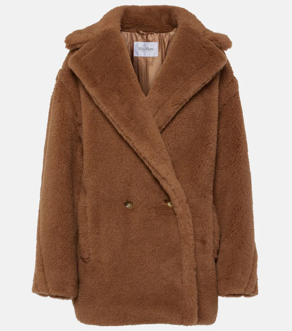  Max Mara Max Mara Abrigo Cruzado De Tejido Teddy 