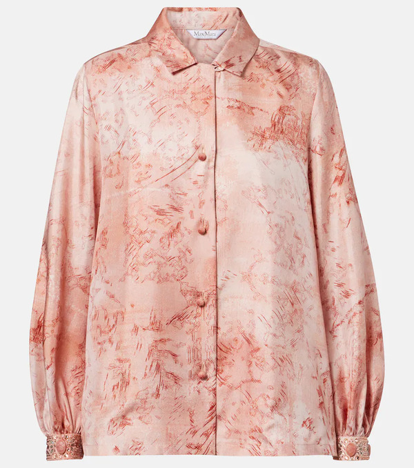  Max Mara Max Mara Camisa Crespo De Sarga Estampada 