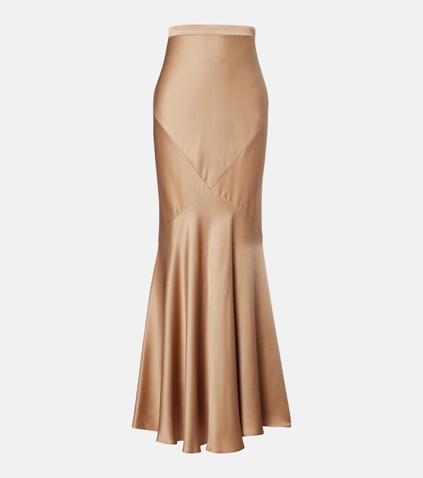  Max Mara Max Mara Falda Larga De Satén 