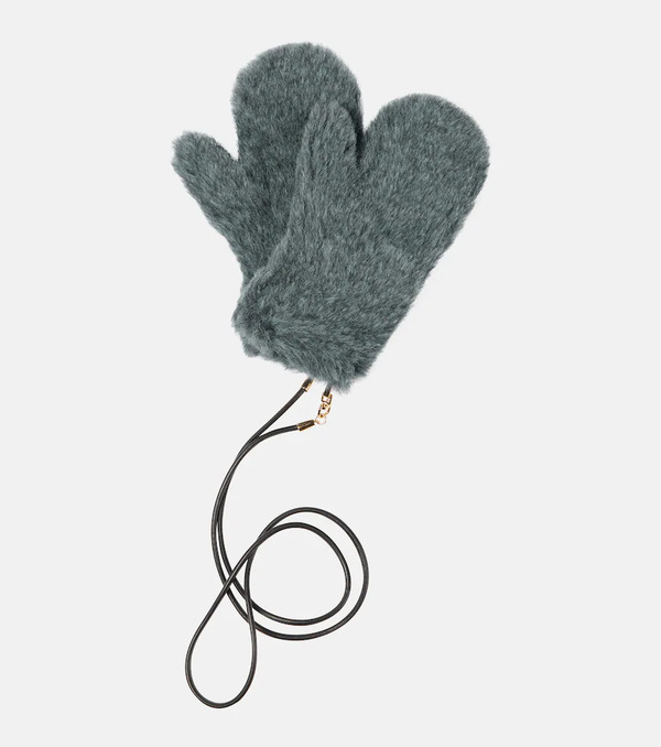 Max Mara Max Mara Guantes De Tejido Teddy Y Seda 