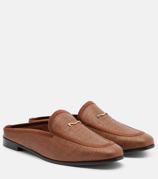  Max Mara Max Mara Mules Amito De Rafia Con Piel 