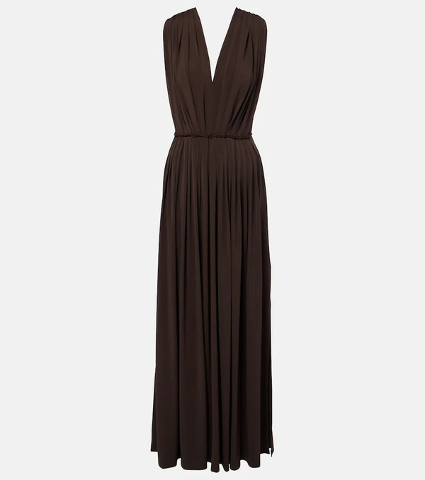  Max Mara Max Mara Vestido Largo Plisado Fruncido 