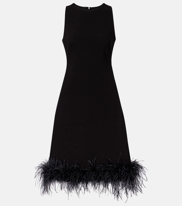  Max Mara Max Mara Vestido Midi Semito Con Plumas 