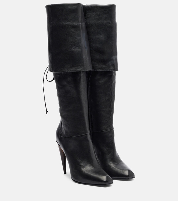  Mcqueen Mcqueen Botas Altas Horn Heel De Piel 