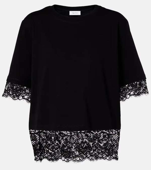  Mcqueen Mcqueen Camiseta De Algodón Con Encaje 