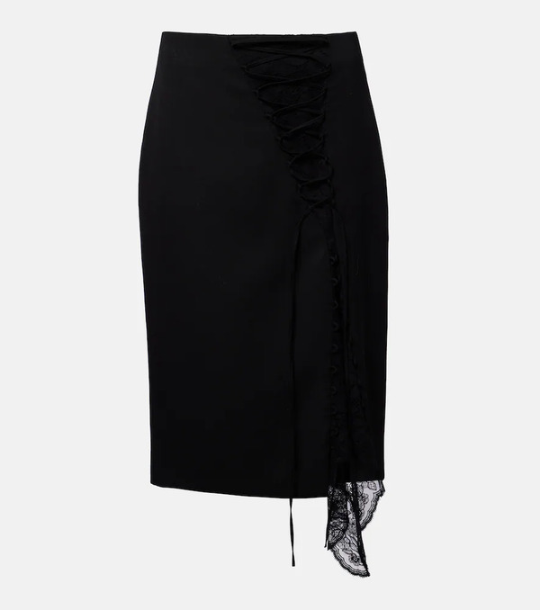  Mcqueen Mcqueen Falda Tubo Con Encaje 