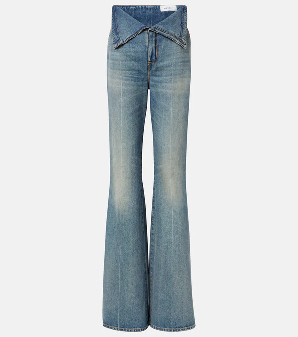  Mcqueen Mcqueen Jeans Bootcut De Efecto Desteñido De Tiro Alto 