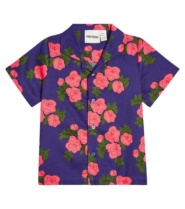  Mini Rodini Mini Rodini Camisa Roses De Jersey De Algodón 