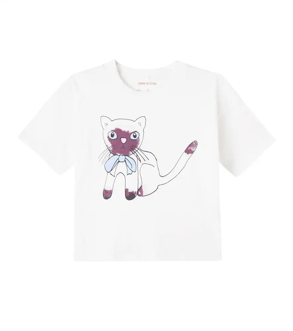  Mini Rodini Mini Rodini Camiseta Siamese De Jersey De Algodón 