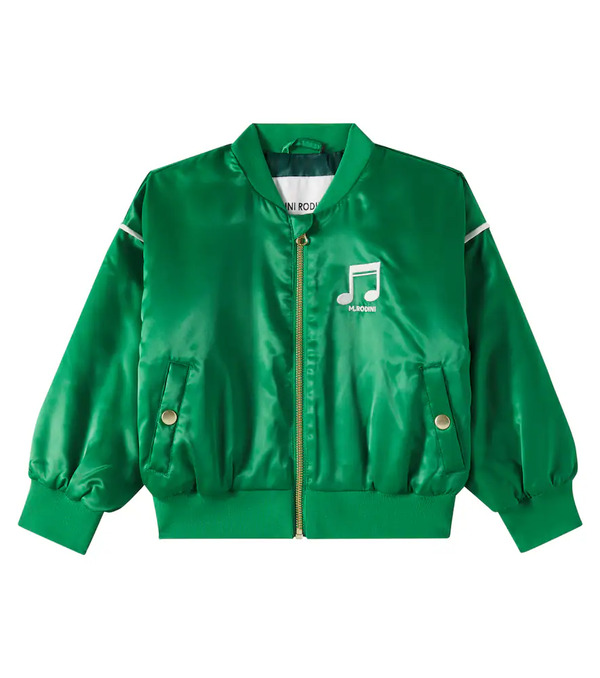  Mini Rodini Mini Rodini Chaqueta Varsity Note De Satén Acolchada 